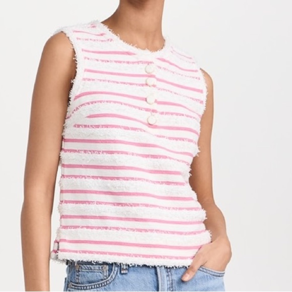 NWT ENGLISH FACTORY Fringed Striped Sleeveless Top